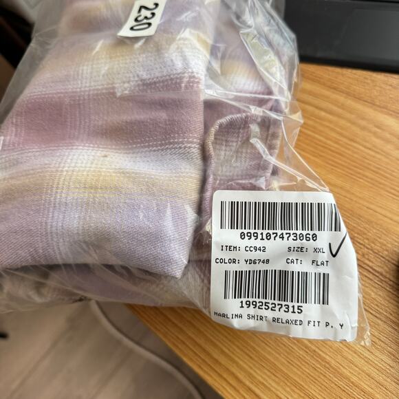 J.Crew Relaxed Button Up Shirt Womens XXL Pink Yellow Plaid Flannel Long Sleeve - Picture 8 of 8